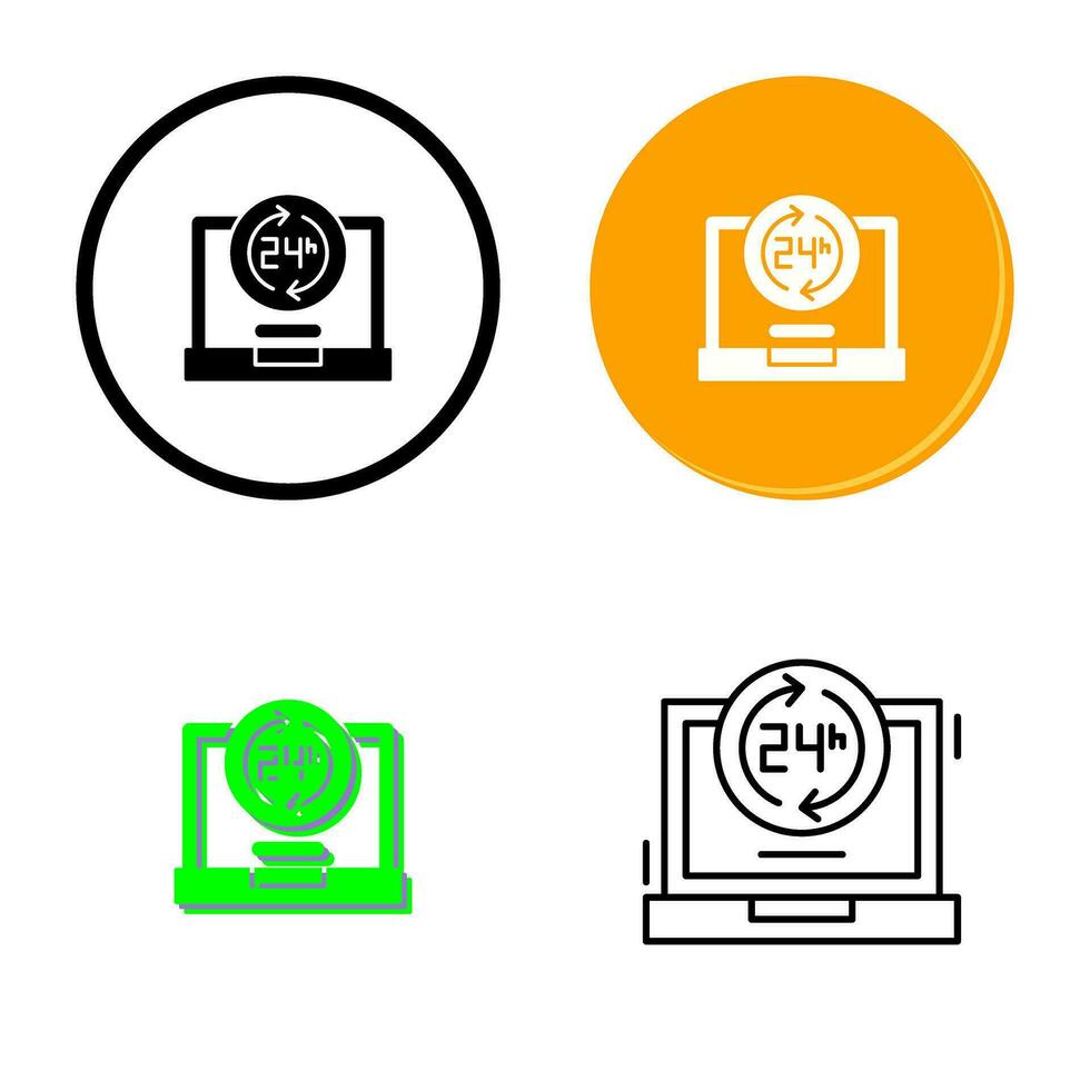 24 uur vectorpictogram vector