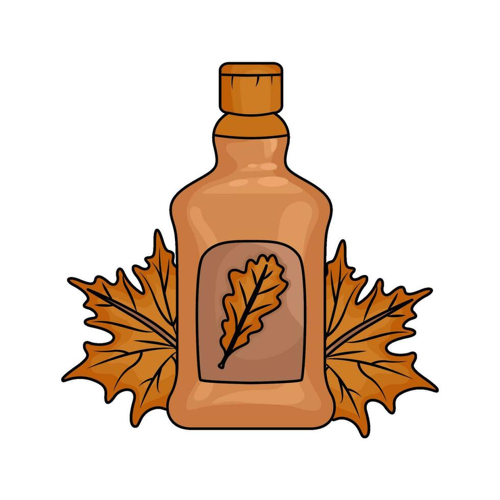 herfst drinken met herfst blad illustratie vector