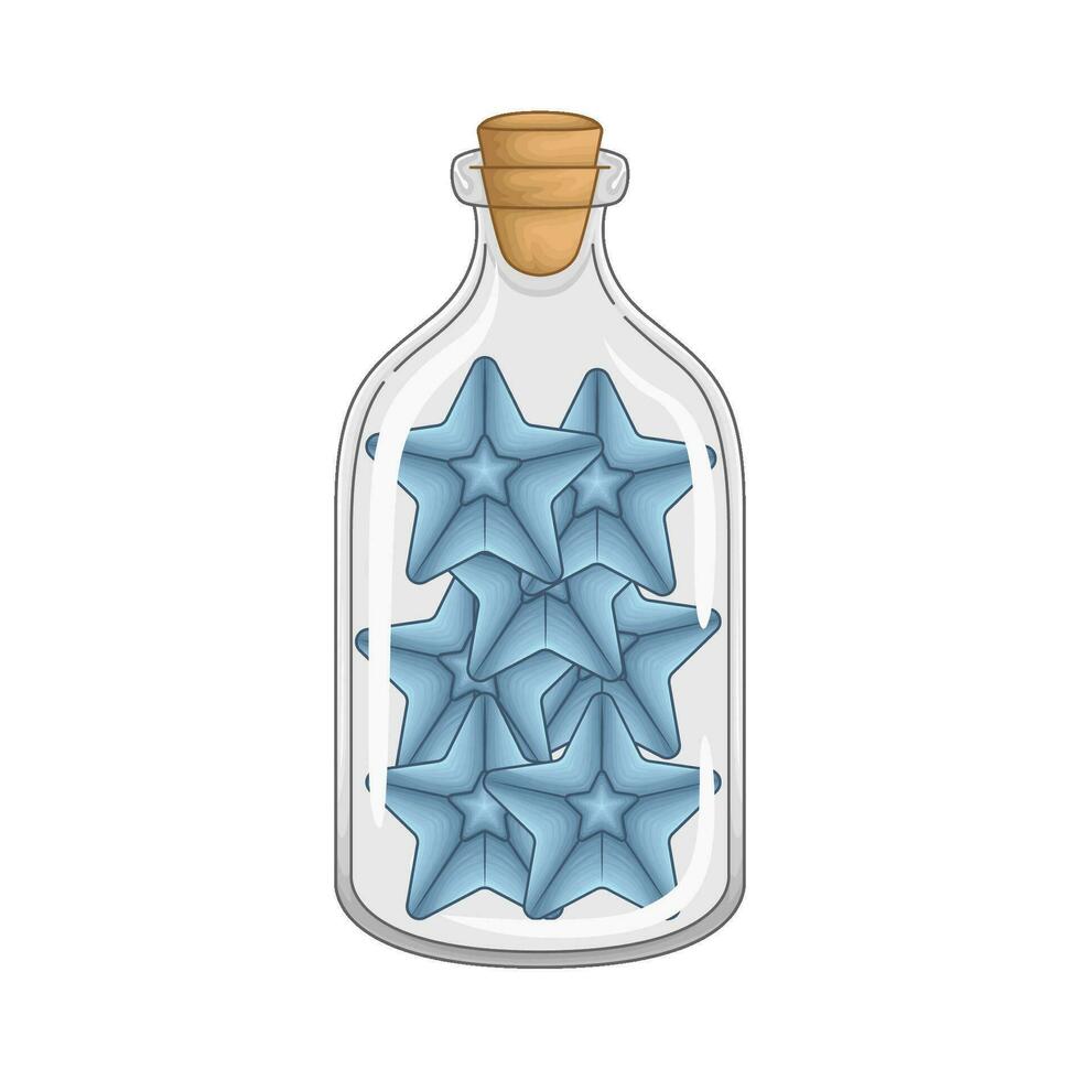 ster blauw in fles glas illustratie vector