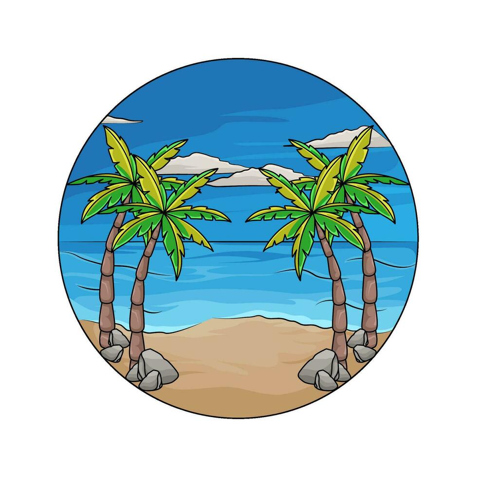 palm boom in strand illustratie vector