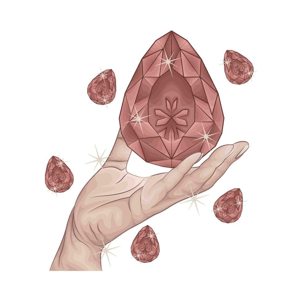 diamant in hand- met diamant illustratie vector