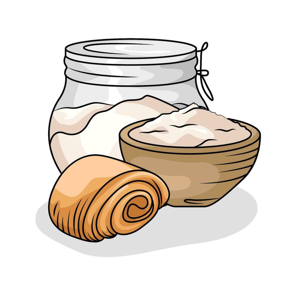 meel brood met gebakje illustratie vector