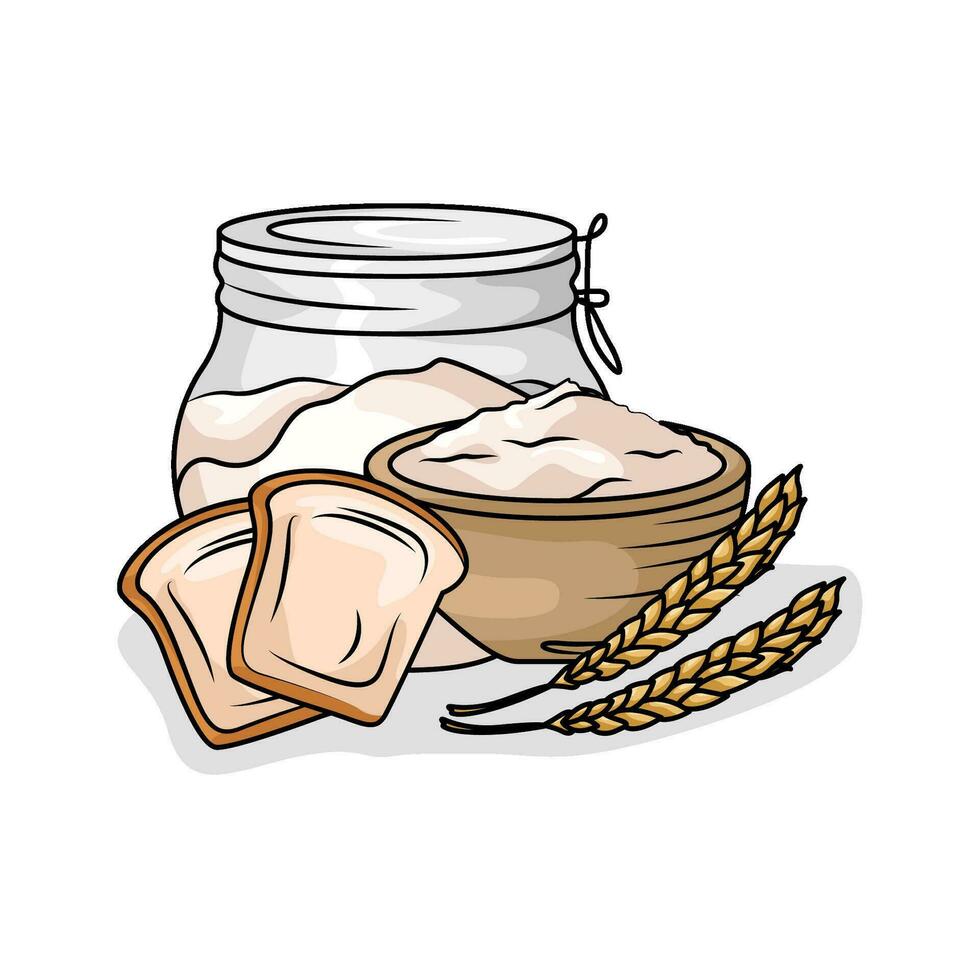 meel brood, brood met tarwe illustratie vector