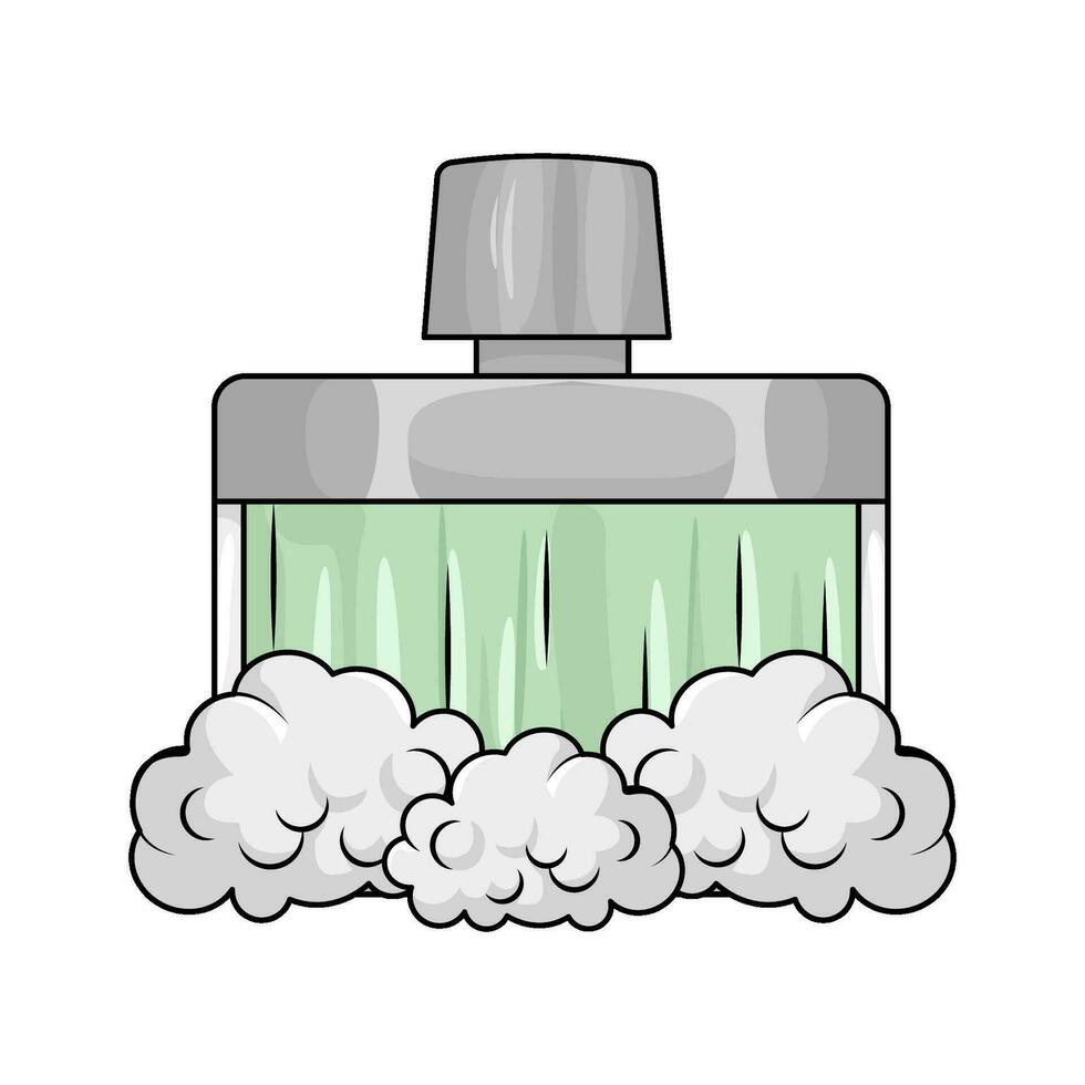 parfum fles verstuiven met rook illustratie vector