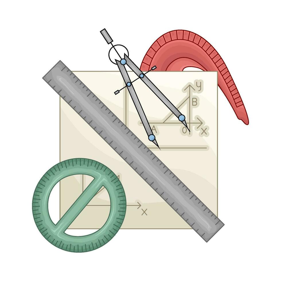 heerser met periode in papier geometrie illustratie vector