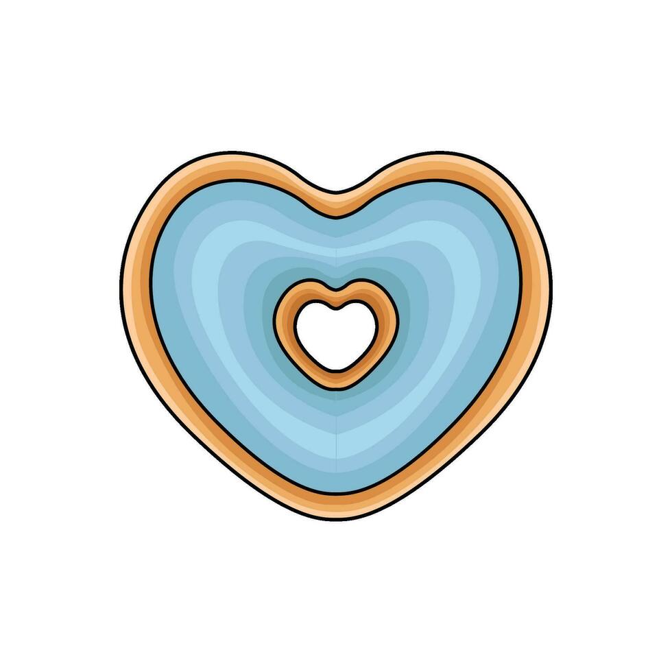 donut liefde blauw illustratie vector