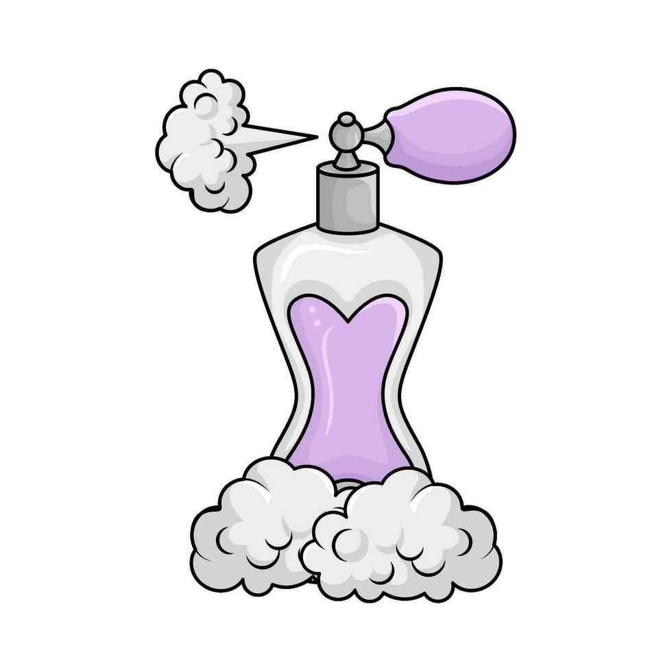 parfum fles verstuiven met rook illustratie vector