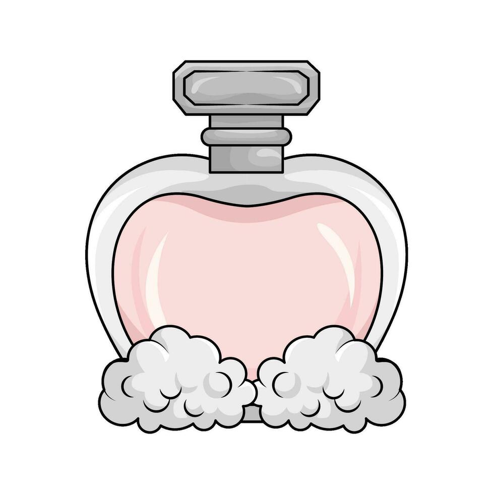 parfum fles verstuiven met rook illustratie vector