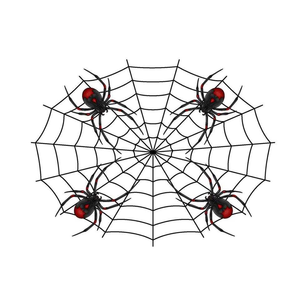 spin rood in spin web illustratie vector