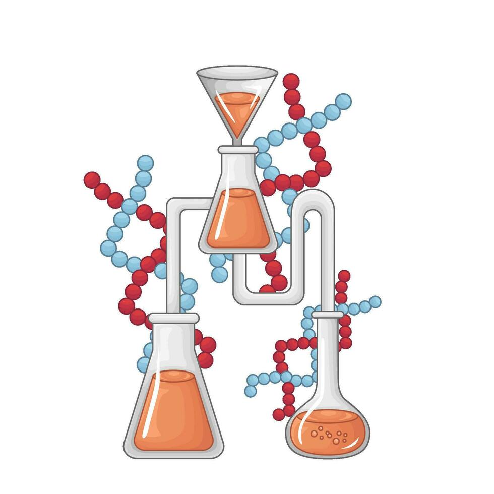 laboratorium toverdrank fles met molecuul illustratie vector