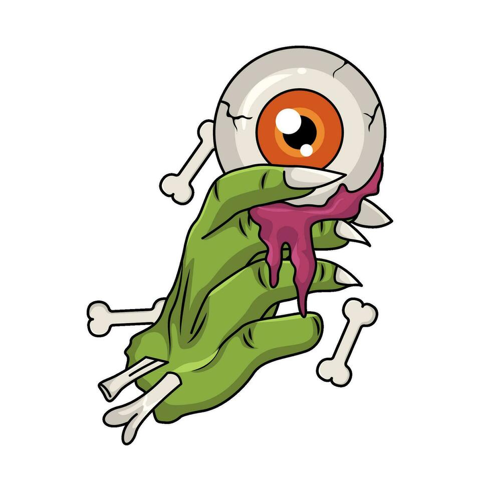 zombie oog in hand- illustratie vector