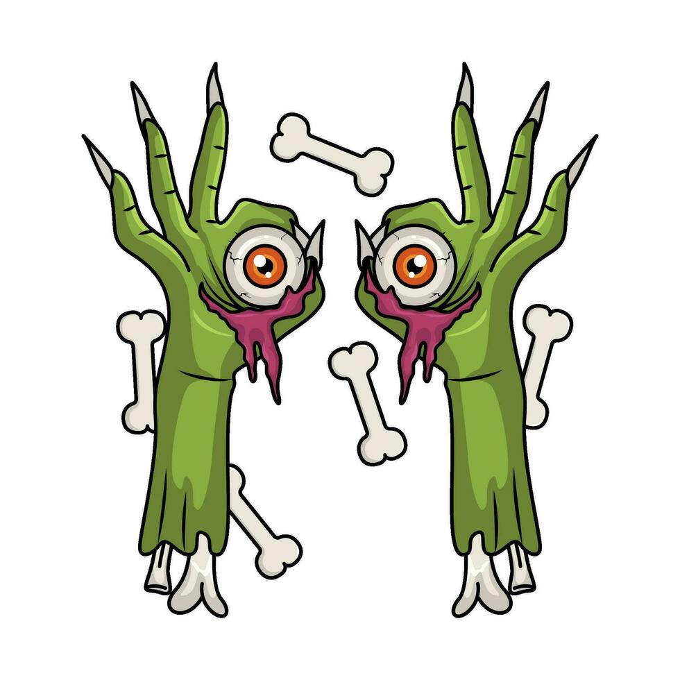 zombie oog in hand- illustratie vector