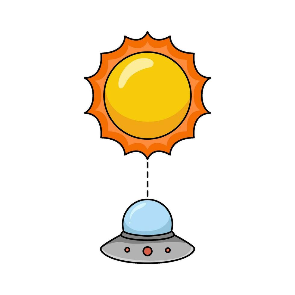 ufo met zon illustratie vector