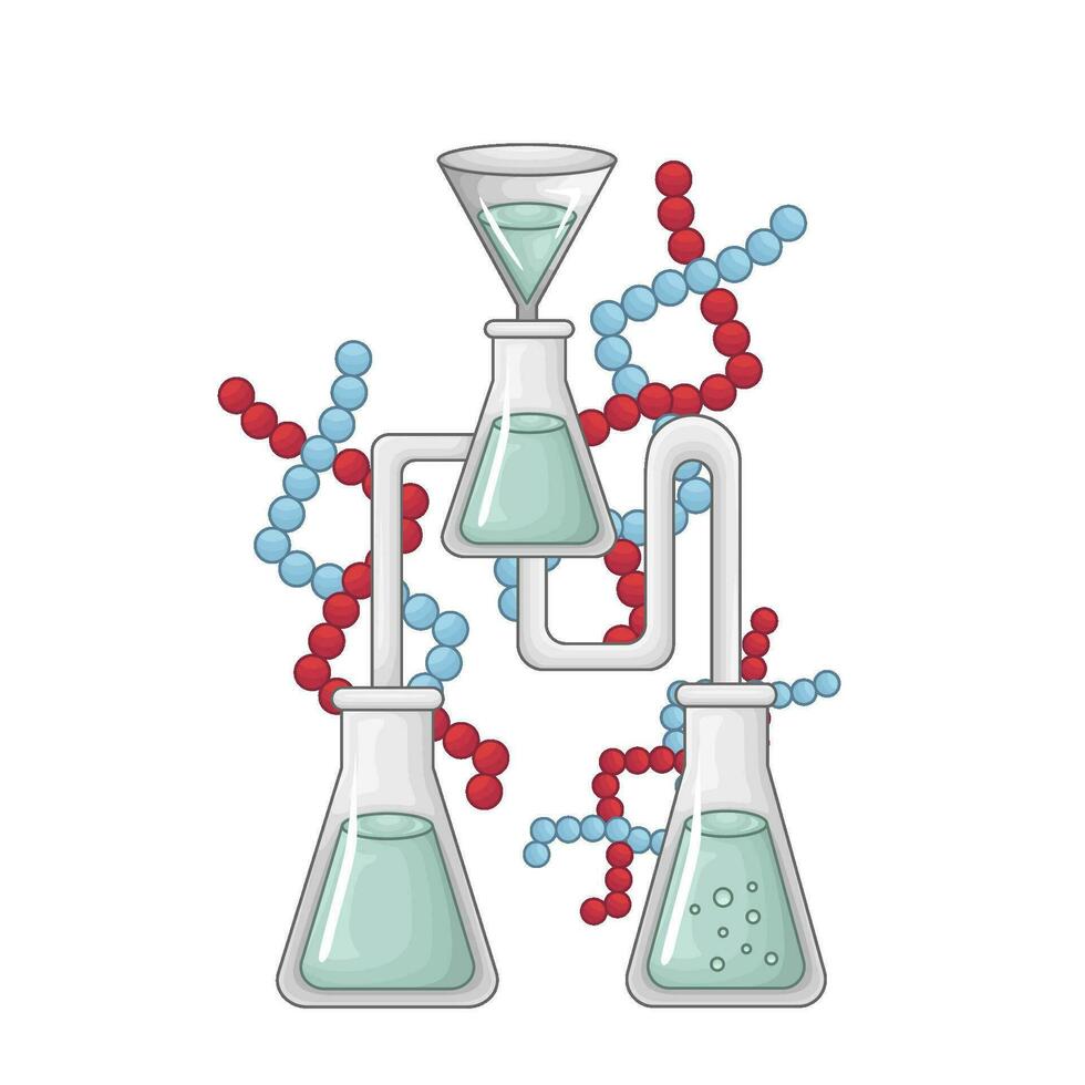 laboratorium toverdrank fles met molecuul illustratie vector