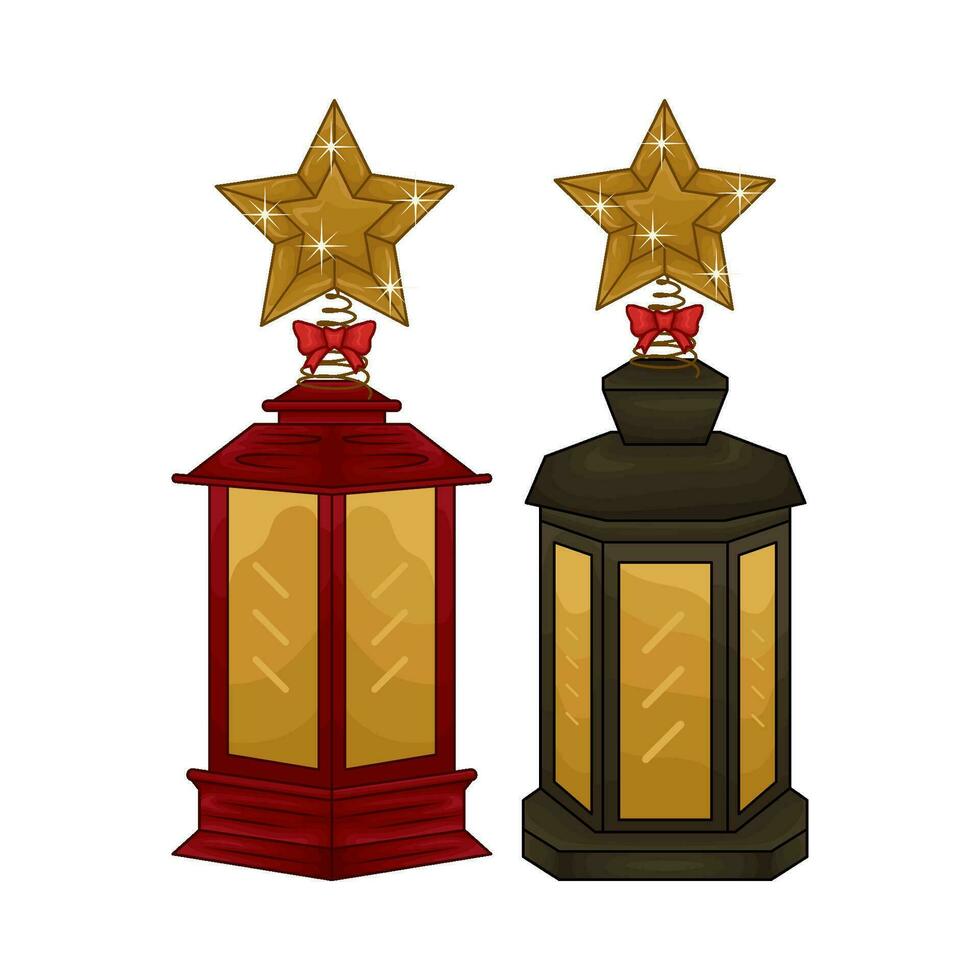 Kerstmis lantaarn lamp illustratie vector