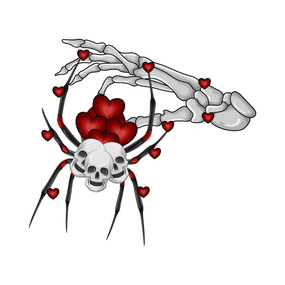 rood spin in hand- bot illustratie vector