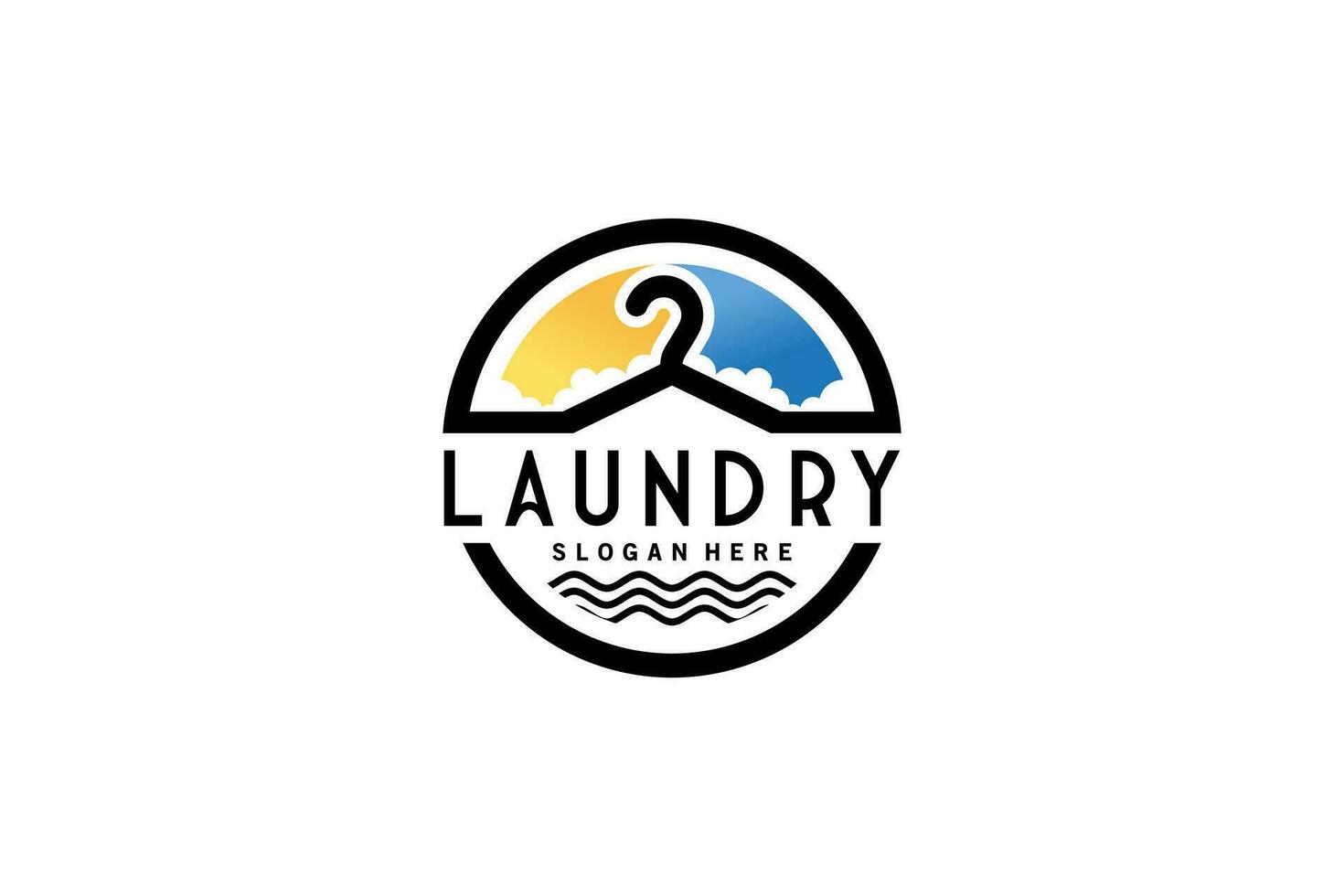 wasserij en droog schoonmaak logo ontwerp sjabloon voor kleren schoonmaak bedrijf logo vector