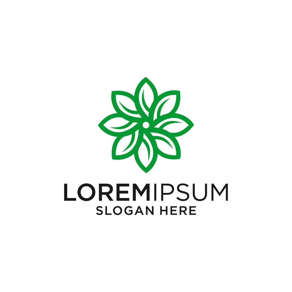 bloem logo. de circulaire logo. logo van de bloem. gestileerde bloem. bloemblaadjes. gemakkelijk logo vector