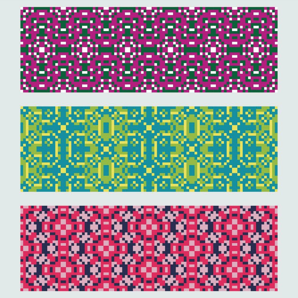 vier kleurrijk meetkundig patronen vector