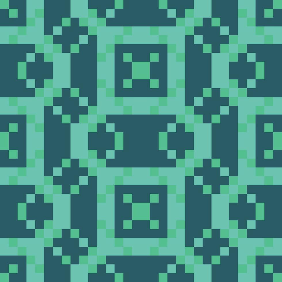 een groen en blauw patroon met pleinen vector