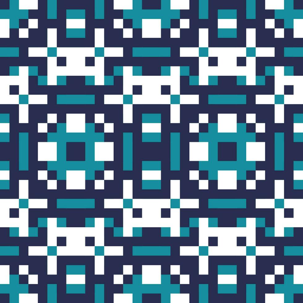 pixel kunst naadloos patroon met pleinen en cirkels vector