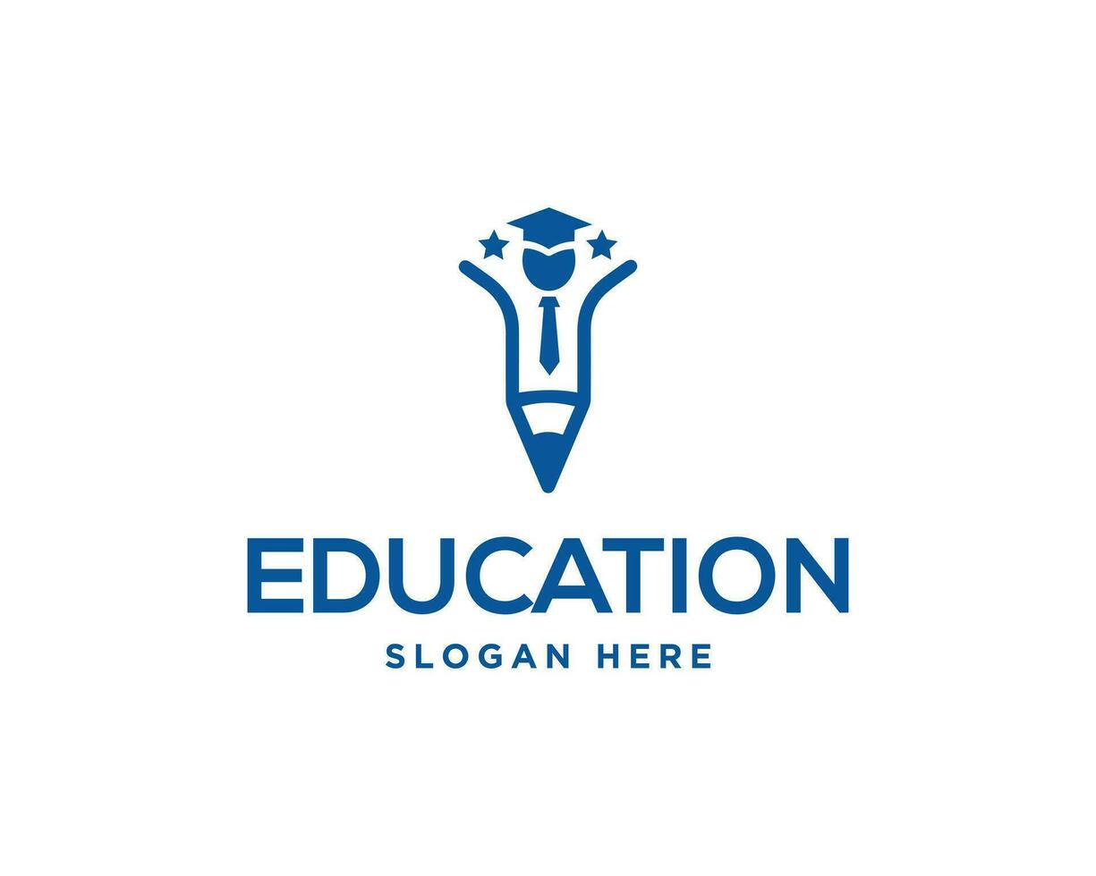 modern onderwijs pen logo ontwerp icoon vector sjabloon.