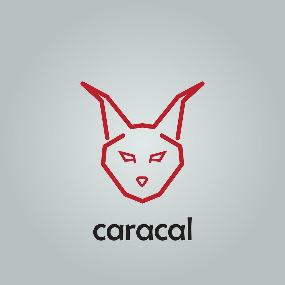 caracal logo met minimalistisch ontwerp vector