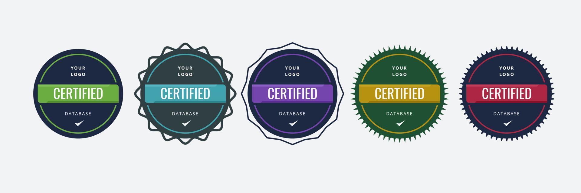 gecertificeerde digitale badge-logo-ontwerpsjabloon voor bedrijfstraining vector