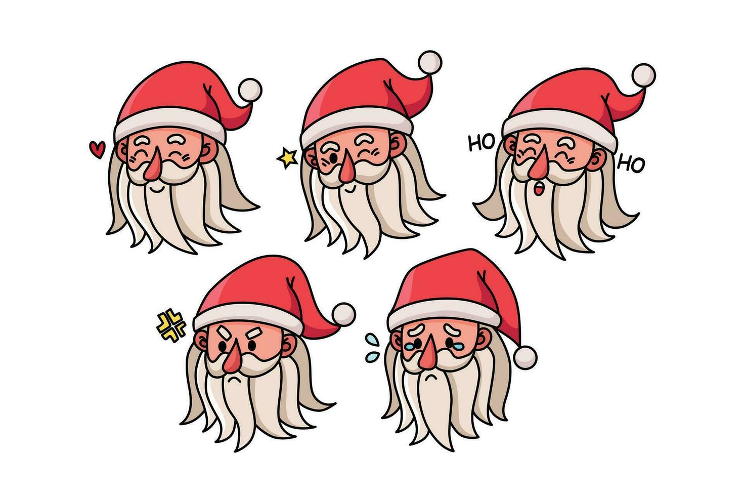 schattig de kerstman reeks tekenfilm vector