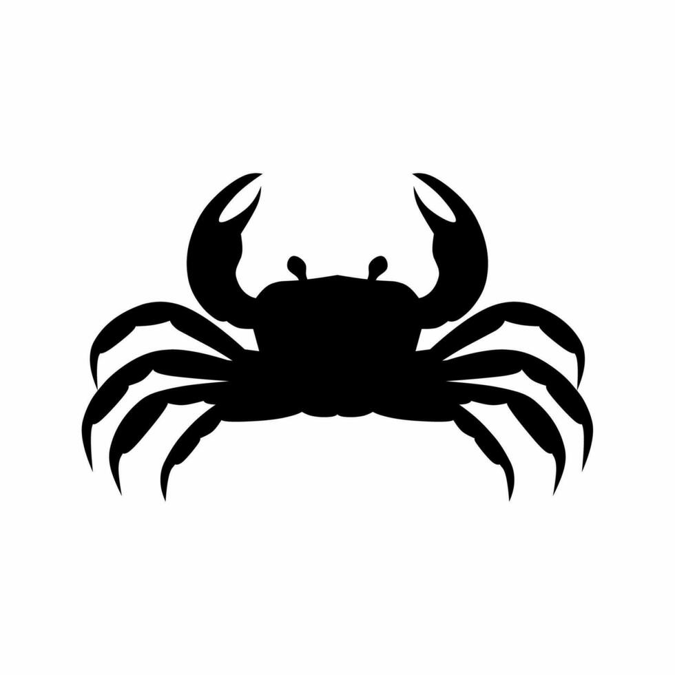 krab silhouet vector. krab silhouet kan worden gebruikt net zo icoon, symbool of teken. krab icoon vector voor ontwerp van oceaan, onderzees of marinier