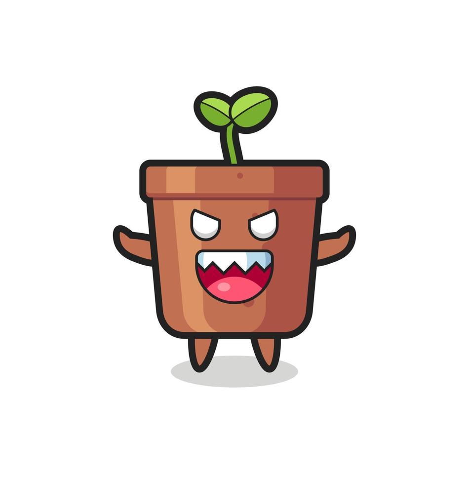 illustratie van boosaardige plant pot mascotte karakter vector