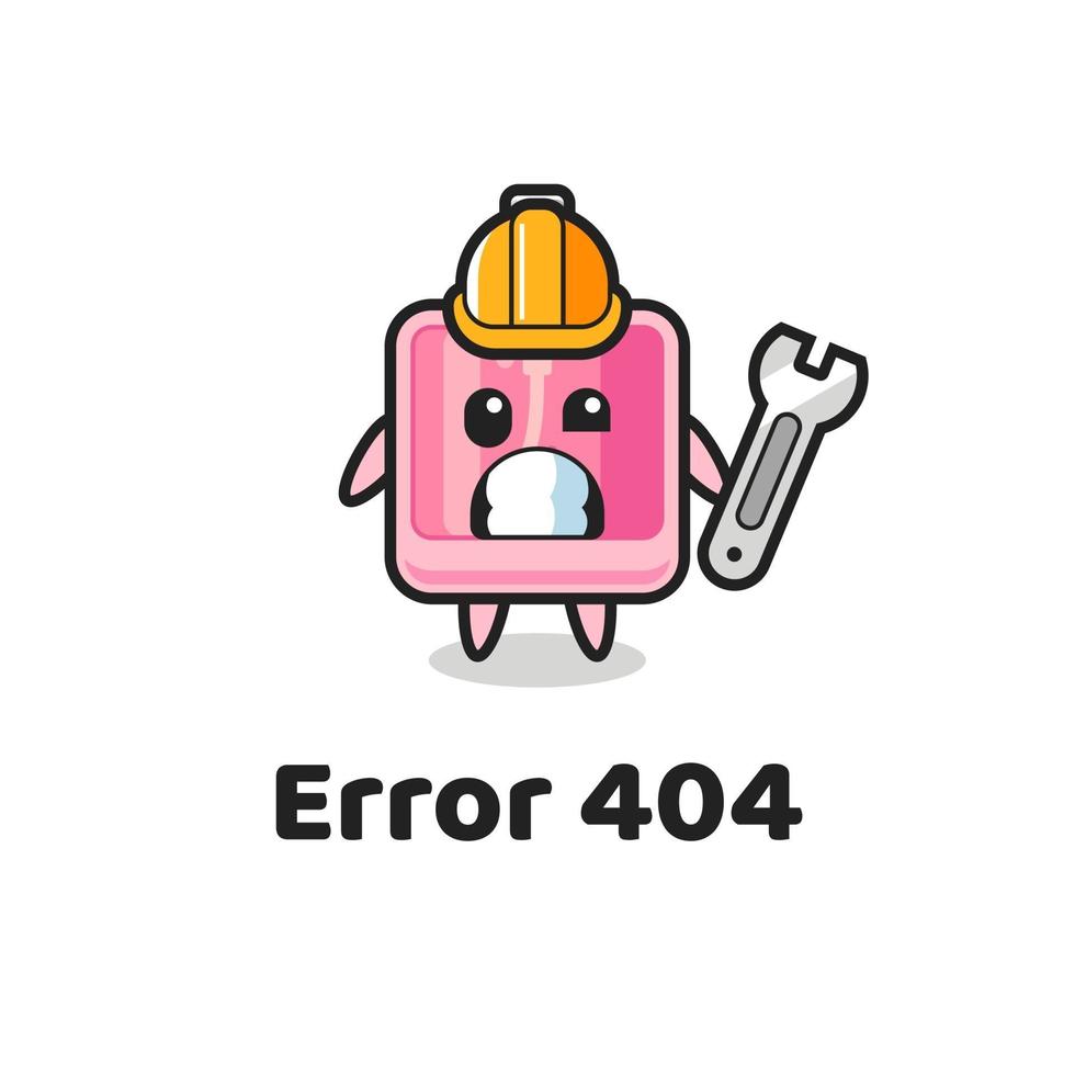 error 404 met de schattige parfummascotte vector