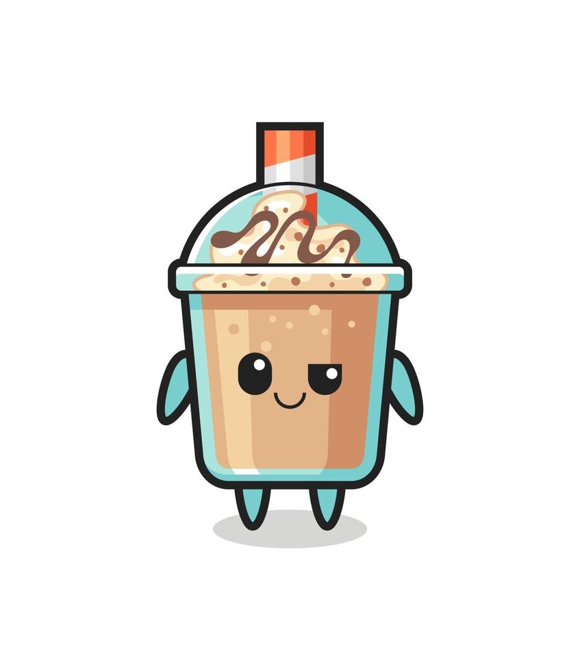 milkshake cartoon met een arrogante uitdrukking vector