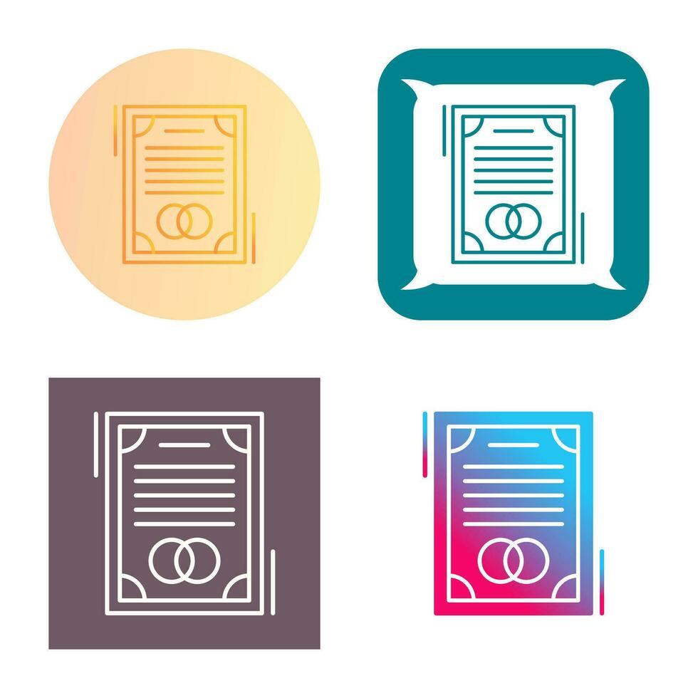 bruiloft contract vector icon