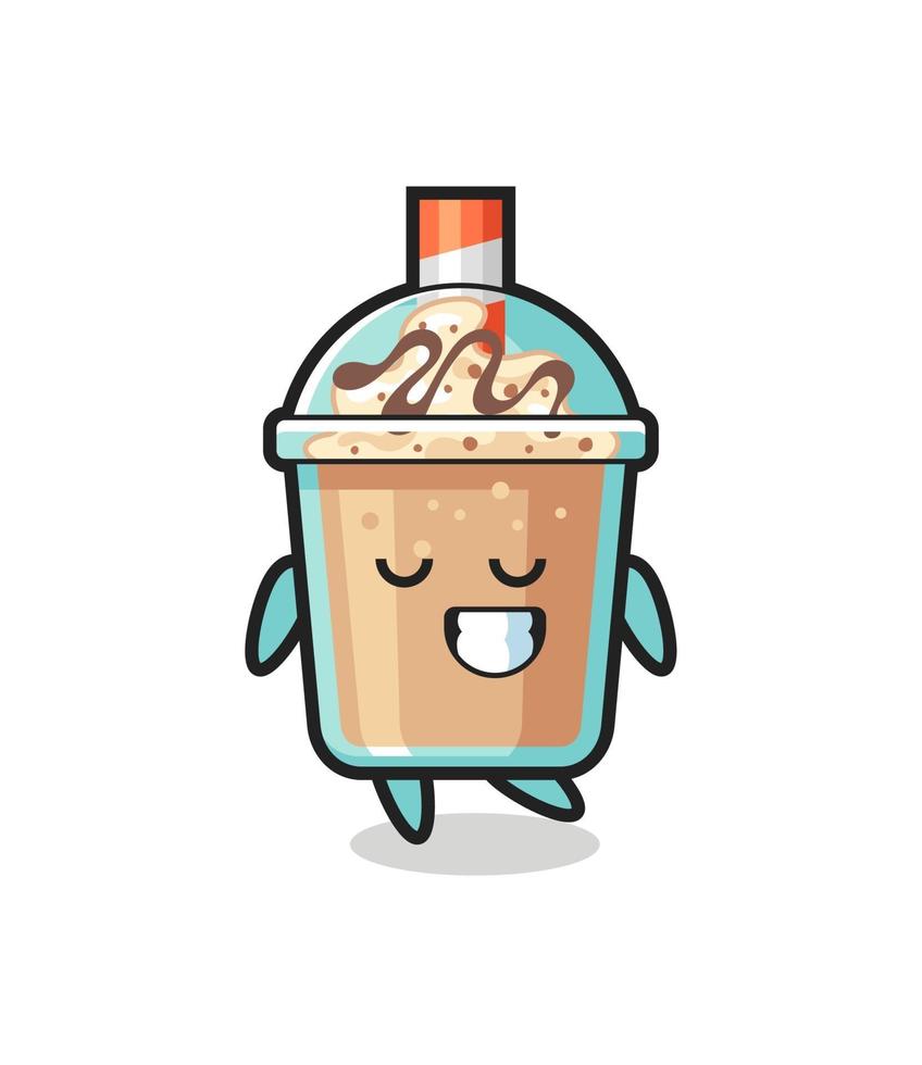 milkshake cartoon afbeelding met een verlegen uitdrukking vector