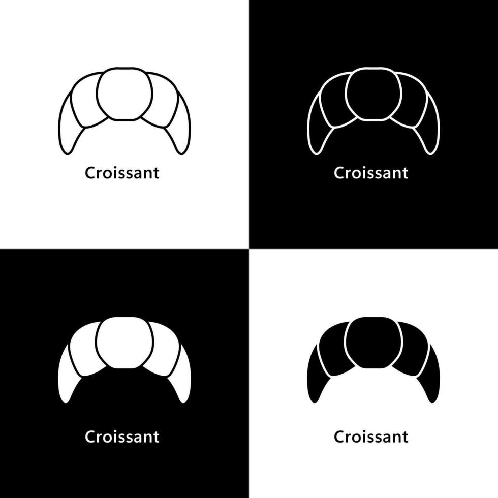 croissant bakkerij toetje taart logo icoon vector