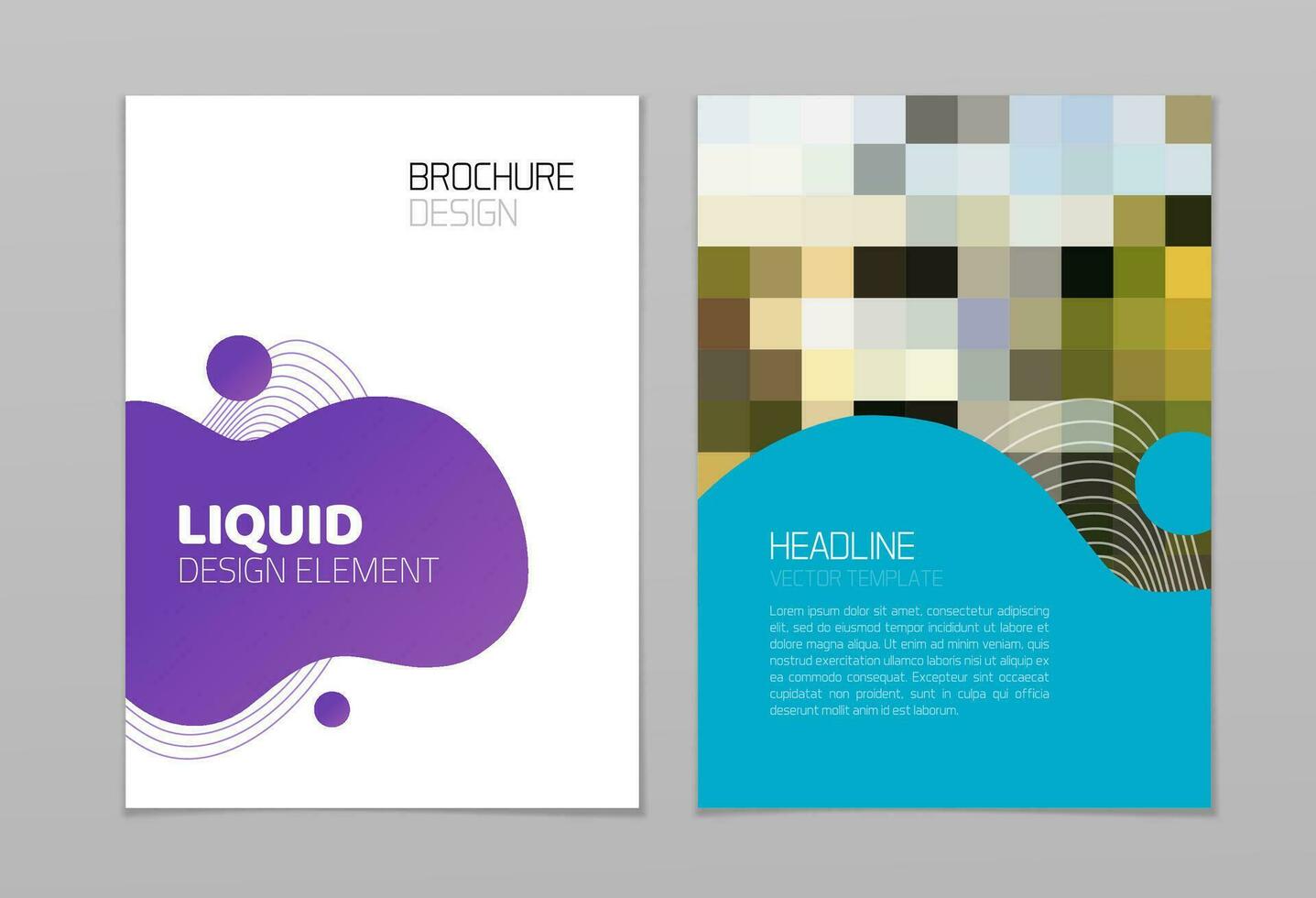 vloeistof lay-out van brochure sjabloon modern ontwerp of presentatie folder bladzijde Hoes met vloeistof meetkundig vormen vector illustratie, idee van tijdschrift banier of poster met tekst titel modieus