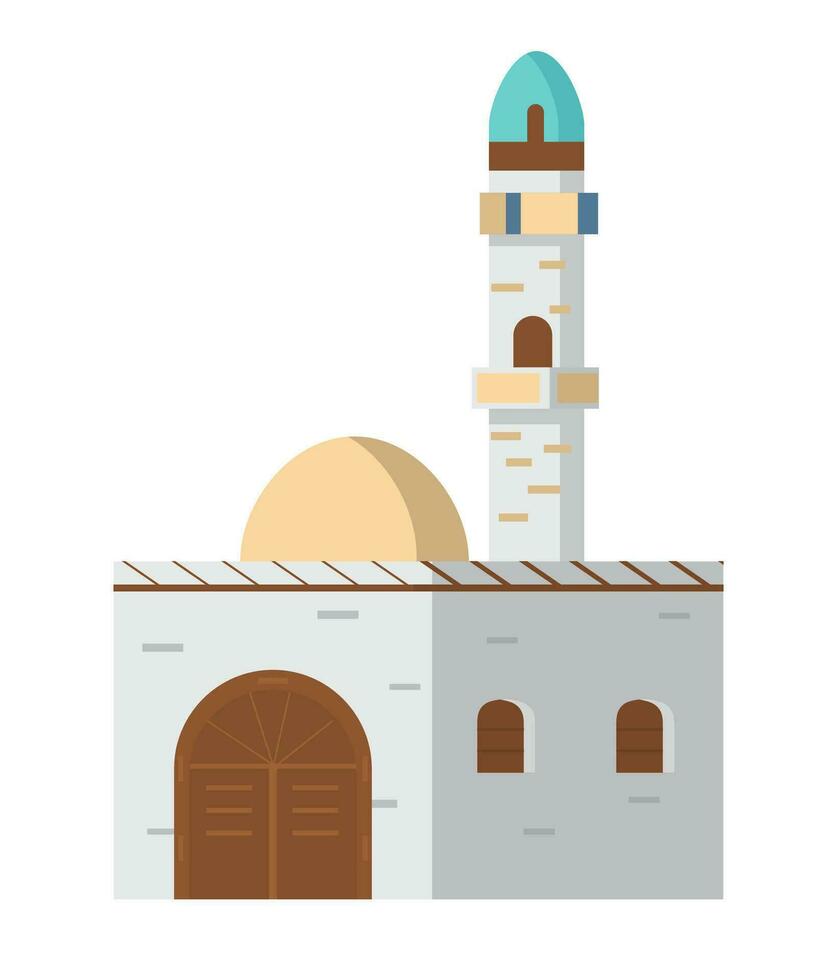 authentiek oude Arabisch huis vlak vector illustratie geïsoleerd Aan wit.