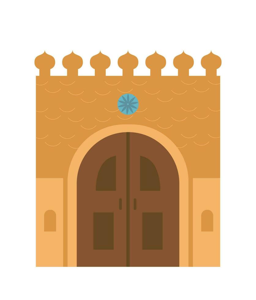 authentiek oude Arabisch huis vlak vector illustratie geïsoleerd Aan wit.