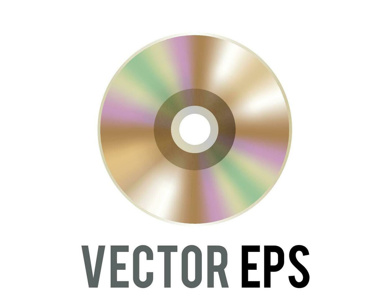 vector goud optisch computer schijf icoon, gebruikt naar staan voor CD, DVD en verwant film, muziek- inhoud, album