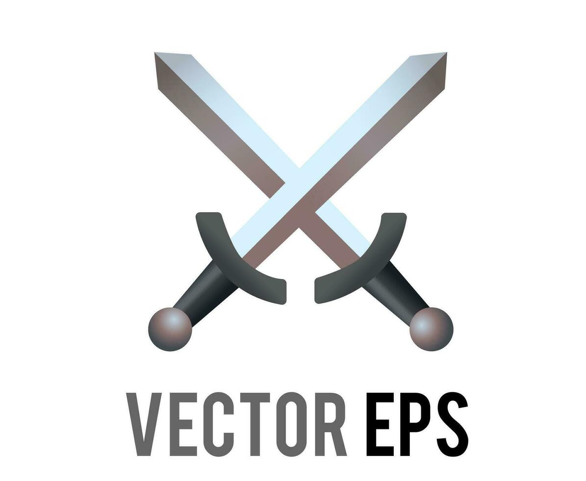 vector twee krijger Zwaarden icoon met staal messen