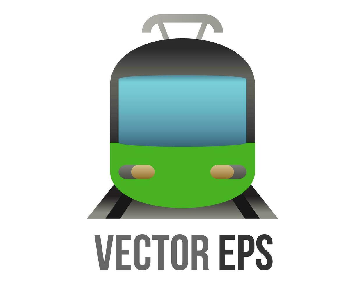 vector groen openbaar vervoer trein of metro Aan rails icoon voor kort of medium lengte reizen