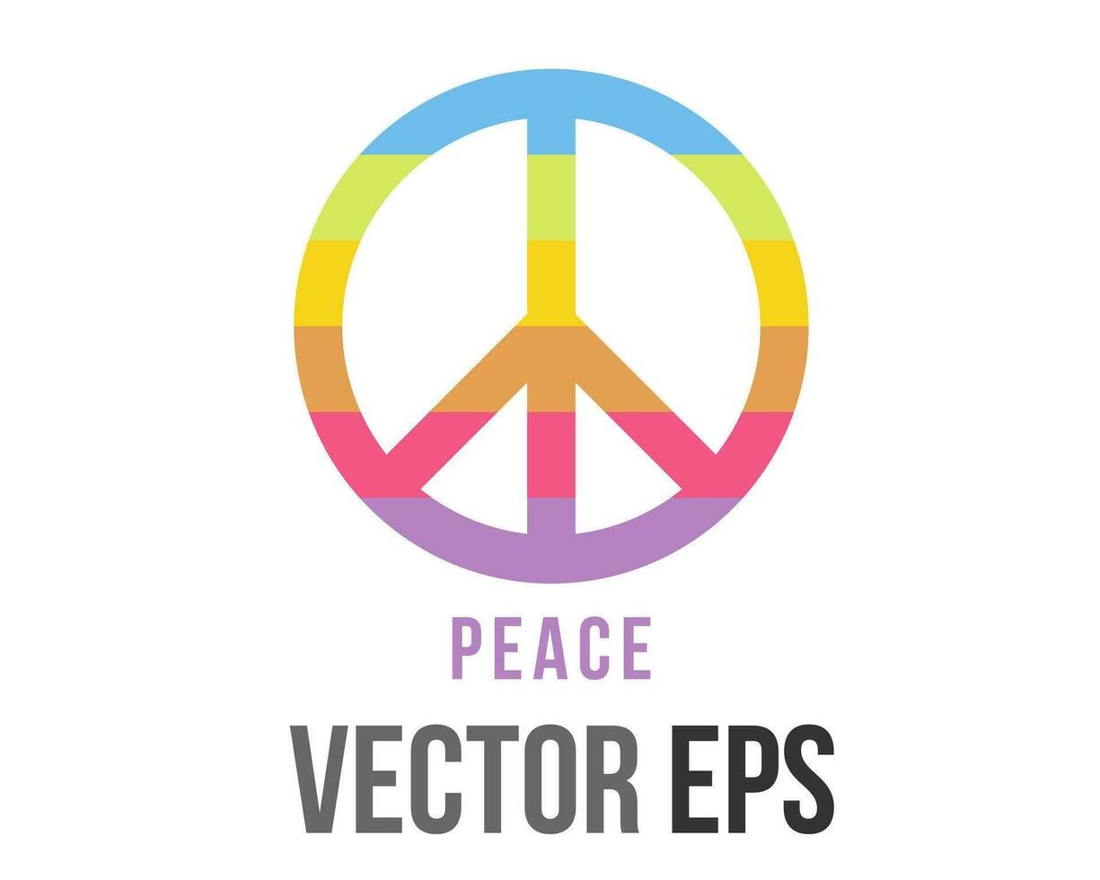 vector regenboog circulaire vrede symbool lijn icoon, vertegenwoordiging van vredig
