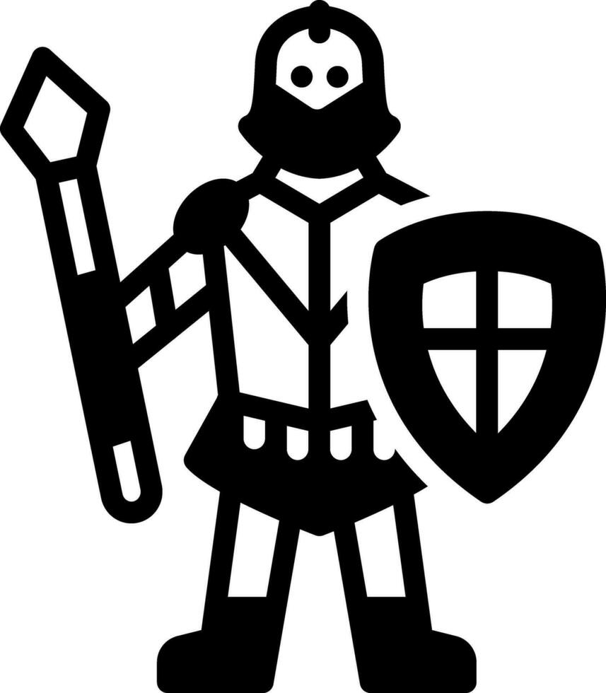 solide icoon voor ridder vector