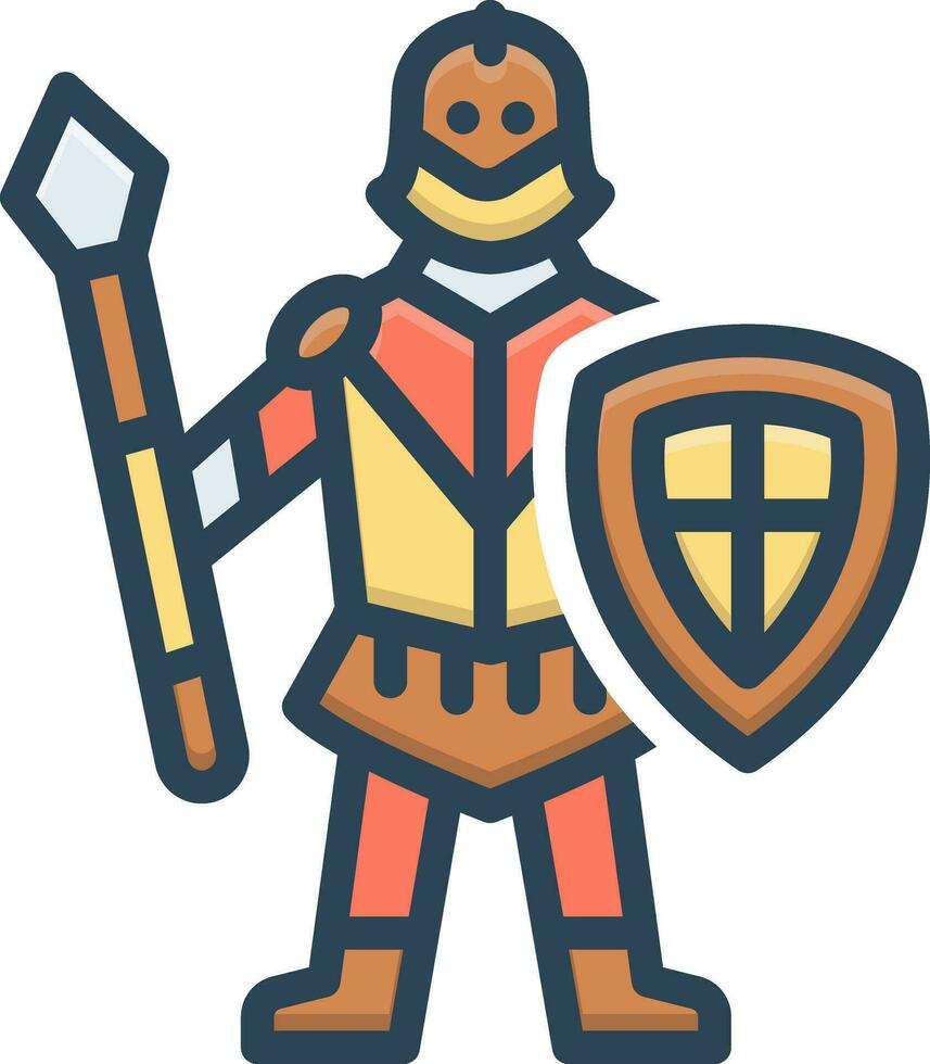 kleur icoon voor ridder vector