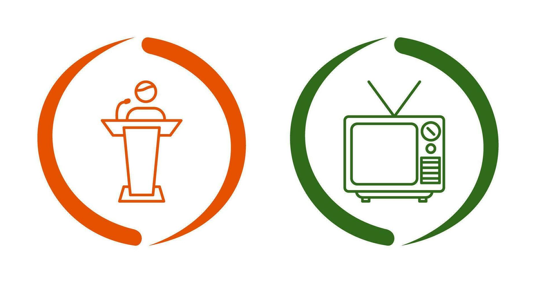 gekozen kandidaat en televisie icoon vector