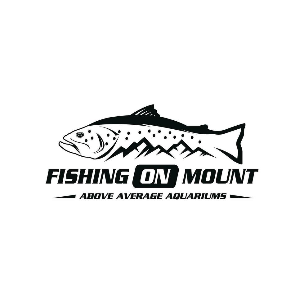 geweldig visvangst buitenshuis logo ontwerp vector