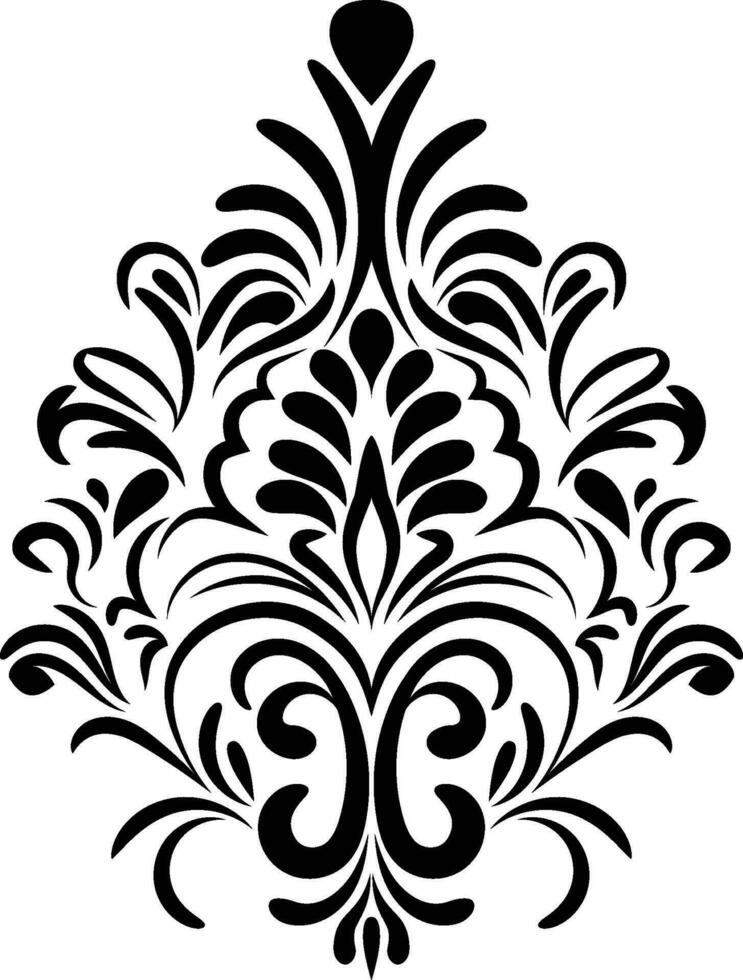 wijnoogst damast barok ornament met bloemen retro antiek stijl. geïsoleerd element voor bruiloft decoratie. vector