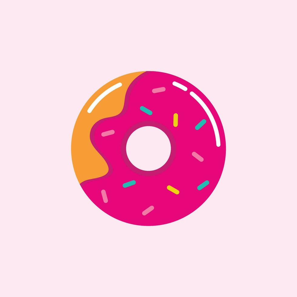 zoet aardbei donut vector illustratie