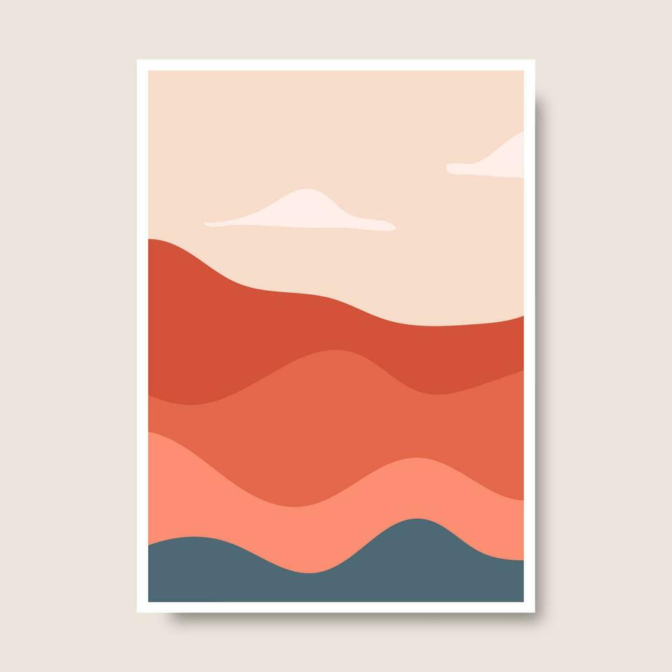 hand- getrokken abstract landschap covers ontwerp. vector illustratie